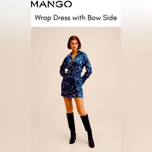 Mango wrap dress w/bow side